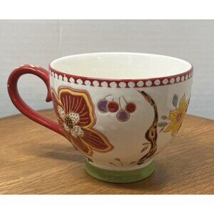 Dutch Wax  by Coastline Imports Hand-painted Ceramic Coffee Mugs Ornate Floral